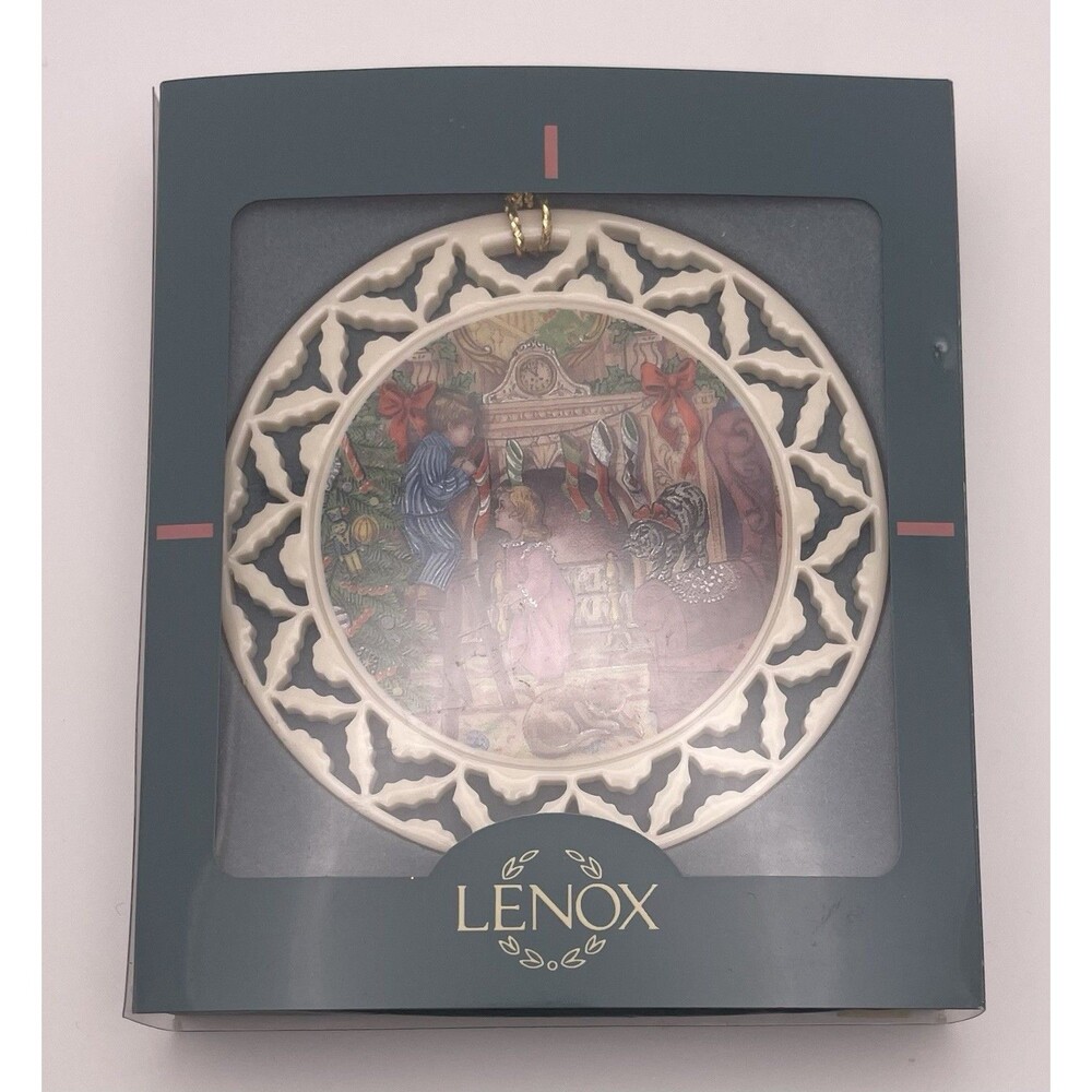 Vintage Lenox Twas The Night Before Christmas STOCKINGS WERE HUNG Ornament w Box